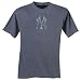 MLB New York Yankees Adult Short Sleeve Pigment Dye Tee, Road Gray