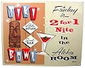 Tiki Bowl Aloha Room Repro Tin Pub Sign Hawaii