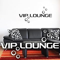 Wandkings Wandtattoo "VIP LOUNGE mit 6 Retrokreisen" 50 x 25 cm gelbgr�n - erh�ltlich in 33 Farben