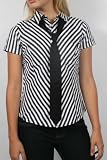 Tripp NYC - Ladies Tie Shirt in Black / White