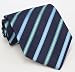 image and picture of Paul Smith Navy and Turquoise Striped Silk Necktie 74