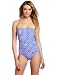 Echo Design Women's Vintage Geo Ruched One Piece, Royal, 4