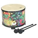 "Remo Kids Percussion, Floor Tom, 10"" Diameter with Mallet,  Rain Forest Fabric"