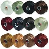 S-Lon Beading Thread Mixture 12 Colors Size D - Neutrals Mix