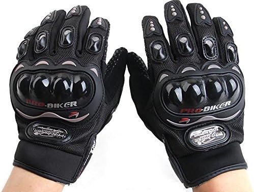 Motorcycle Accessories Pro-Biker Motocross Racing ATV UTV Outdoor Sport Finger Protective Carbon Fiber Gloves Black Size XL For 2004 05 06 HONDA VT750C Shadow Aero
