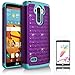 LG G Stylo Case, Starshop Slim Dual Layer Armor Phone Case Cover with Spot Diamond Teal/Purple with Premium Screen Protector