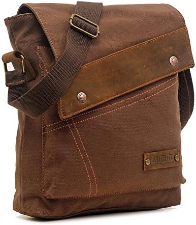 Marroty Vintage Canvas Shoulder Bag Messenger Case for Ipad Travel Portfolio Bag (Coffee)