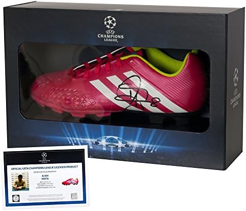 Official UEFA Champions League Juan Mata Signed Cleat - Deluxe Packaging - One Size