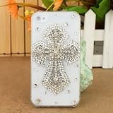 3D Crystal iPhone Case for AT&T Verizon Sprint Apple iPhone 4/4S Silver Cross