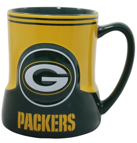 Green Bay Packers 20 Ounce Game Time Sculpted Logo Relief Coffee Mug