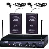 Audio2000 Awm-6032um UHF Dual Channel Wireless Microphone System with Two Lapel Mic