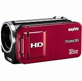 Sanyo VPC-TH1 HD Compact Flash Memory Camcorder w/ 30x Optical Zoom (Red)