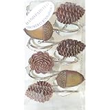 Pine Cones Shower Curtain Hooks Set of 12