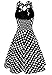 Anni Coco® Women's Halter Polka Dots 1950s Vintage Swing Tea Dresses Multi Colored