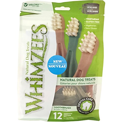 Paragon Whimzees Toothbrush Star Dental Treat for Medium Dogs, 17 Per Bag