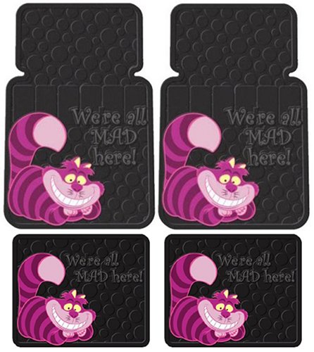 Cheshire Cat We're all MAD here! 4 Pc Floor Mats Set