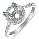 14k .42 Dwt Diamond White Gold Pave Engagement Ring - JewelryWeb