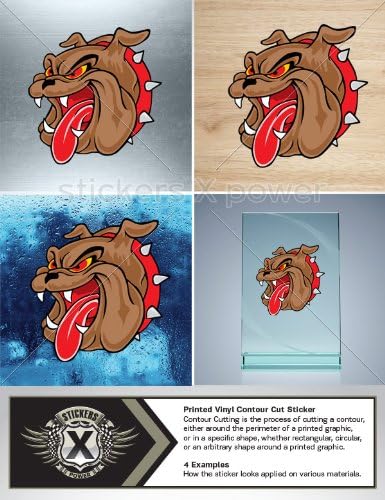Decal Vinyl Stickers Bulldog Logo Car Window Wall Art Decor Doors Helmet Truck Motorcycle Note Book Mobile Laptop Size: 5 X 4.9 Inches Vinyl color print