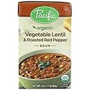 Pacific Natural Foods All Natural Vegetable Lentil and Roasted Red Pepper Soup, 17 Ounce Boxes (Pack of 12)
