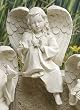 Inspirational Cherub Angel and Bird Outdoor Garden Figure 7.5"