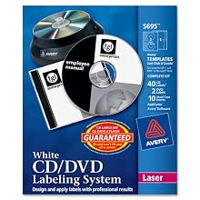 Avery CD/DVD Labeling System for Laser Printers, White (5695)