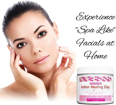 Bentonite Clay Mask By Cundy Organics, DIY Spa Quality Facial Home Treatment, Indian Clay-mask Is an Anti-aging Secret Formulation, Tough on Acne, Razor Bumps, Better Than Scar Remover Creams, Recommended By Dermatologists -Guaranteed Fast Results!