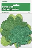 Glitter Paper Cut Out Shamrock St. Patrick's Day Decorations, Assorted 6ct
