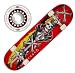 Roller Derby Skull and Crossbones Skateboard - Red/ Black/ Yellow (31x8)