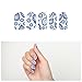 Blue Denim Paisley Pattern Nail Sticker Art Design - Nail Decals w/ Strips of 22 Nail Wraps & File
