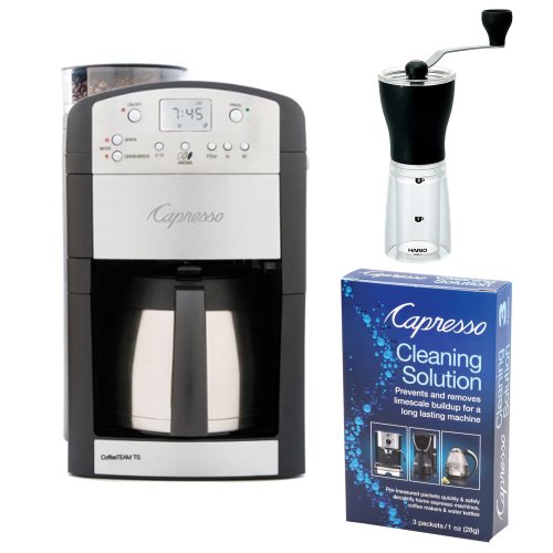 Capresso 465 CoffeeTeam TS 10-Cup Digital Coffeemaker with Conical Burr Grinder Bundle