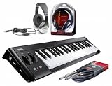 Korg microKEY USB Powered Keyboard Bundle with Stagg SHP-2300 Headphones and 10-Foot Instrument Cable