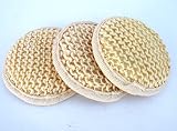 Pamper Your Soul ! 3pcs/Set 100% Natural Round Sisal Complexion Facial Pad , Naturally Buffs Away Dirt and Surface Impurities. Sisal is a Natural, Cleansing Fiber That Exfoliates Dead Skin and Surface Impurities. Effectively Unclogs Pores Allowing Skin to Breathe Freely, Naturally. Directions To Use--- Wet With Warm Water and Gently Massage Over the Face W/ a Smooth, Circular Motion. Use Every Day For a Softer, Cleaner, Smoother Complexion. Dry After Each Use.Size 3 Inches Dia.