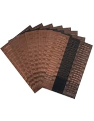 Home: Top Finel Eco-friendly Colorful Rectangle Bamboo Plastic Place Mats for Dining Table 12" By 18" (Set of 8, Brown and Black) - Top Finel