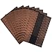 Top Finel Placemats,Plastic Table Mats Set of 8,Heat Resistant Washable Place Mats for Dinner Table,Brown&Black