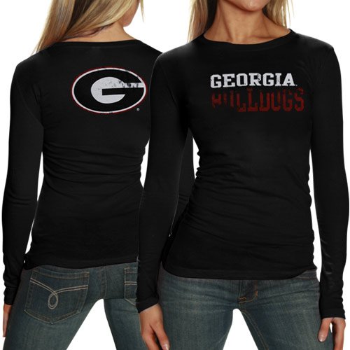 My U Georgia Bulldogs Ladies Literality Long Sleeve T-Shirt - Black (Small)