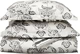 Divatex Cordoba Microfiber Duvet Full/Queen Mini Set, Grey/Ivory