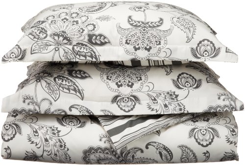 Divatex Cordoba Microfiber Duvet King Mini Set, Grey/Ivory