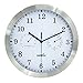 Hippih 10 Inch Silent Non-ticking Wall Clock- Metal Frame Glass Cover with Temperature and Humidity Detection,C