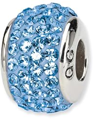 Sterling Silver Reflections Light Blue Full Swarovski Elements Bead