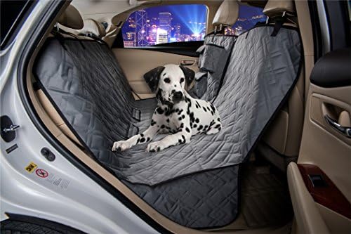 VIEWPETS Grey Dog Car Seat Cover Waterproof Heavy Polyester Non-slip Pet Quilted Hammock Rear Seat Cover