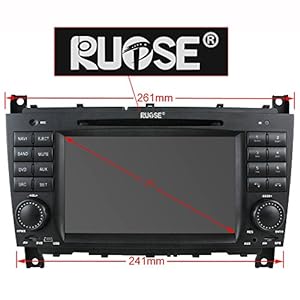 Rupse For Benz C-Class W203 / CLK W209/ CLC C240 In-dash DVD Player With 7 Inch HD Touchscreen Video Monitor GPS Sat Navi Navigation System / Radio RDS / iPod Control / Hand-free tooth / Subwoofer Output / Steering wheel control promo