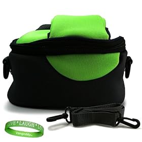 Quality Sage Green Camcorder Canon VIXIA HF R10 Bag Case for Canon VIXIA HF R10 Dual Flash Memory Camcorder (Black) - 2010 MODEL + Vangoddy Live * Laugh * Love Wrist Band!!! ( Camcorder bag only , Canon Not included )