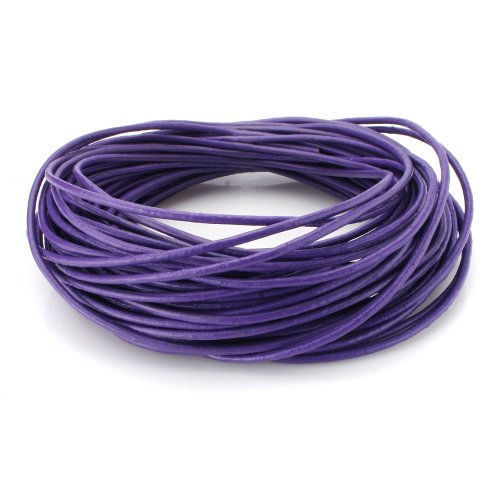 BEADNOVA 1.5mm Genuine Purple Round Leather Cords For Bracelet Necklace Jewelry Making 10 Meters