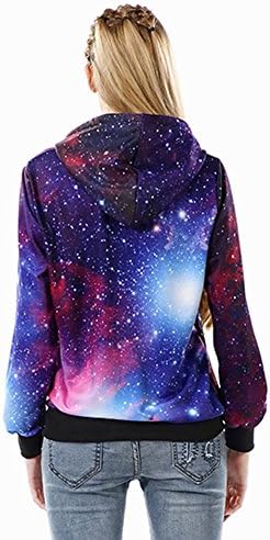 Women Pullover Hoodies Christmas Galaxy Prints Workout Sweatshirt