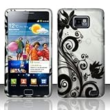 Black Flowers Hard Snap On Case Cover Faceplate Protector for Samsung Galax ....