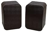 Black 30W Two Way Bass Reflex Speakers That Can Be Wall Or Shelf Mounted. Dimensions 225 x 150 x 14