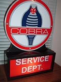 AC Cobra Mustang Porcelain Lighted Sign