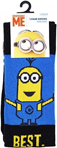 Branded Socks Mens Black Best Minion Ever One Pair Socks Despicable Me Character One Size