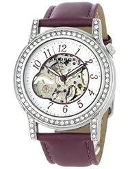 Akribos XXIV Womens AKR475PU Bravura Collection Skeleton Automatic Watch