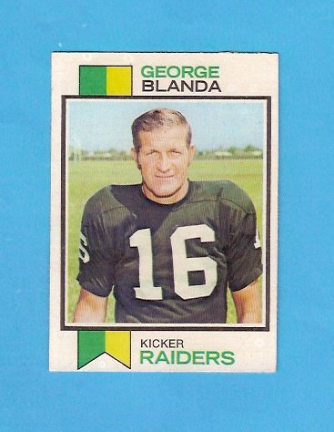 George Blanda 1973 Topps Football Card (Oakland Raiders) (Chicago Bears)